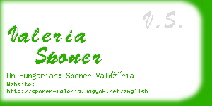 valeria sponer business card